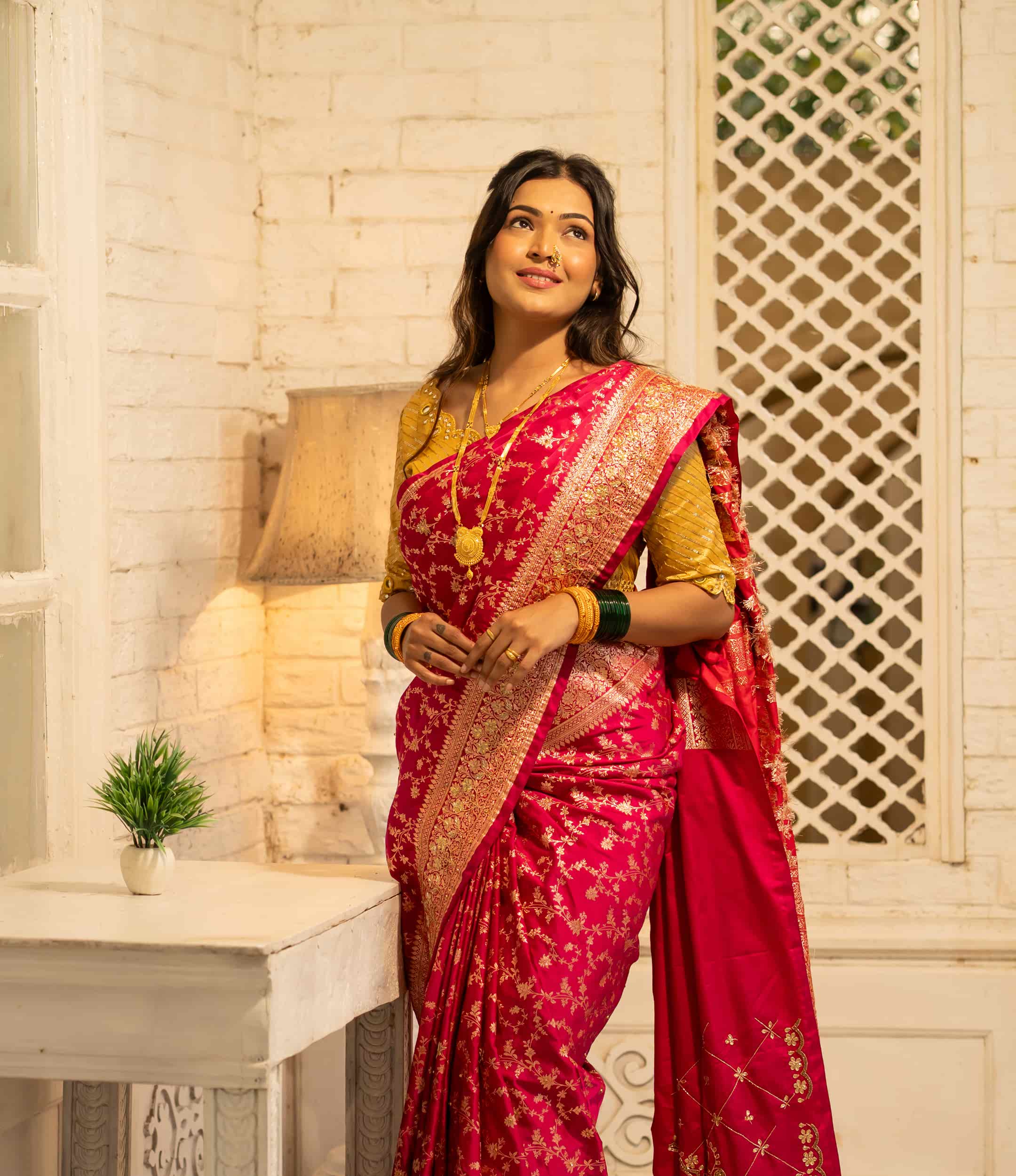 Banarasi saree from Varanasi — silk and zari brocade weave